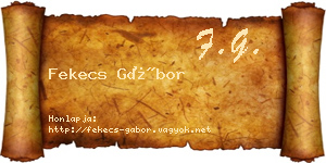 Fekecs Gábor névjegykártya