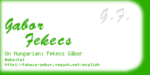 gabor fekecs business card